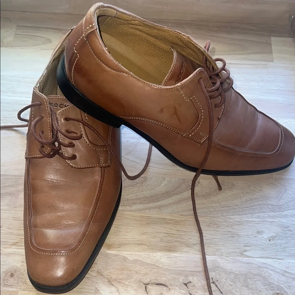 Rockport Brown Leather Oxford Shoes Classic Design